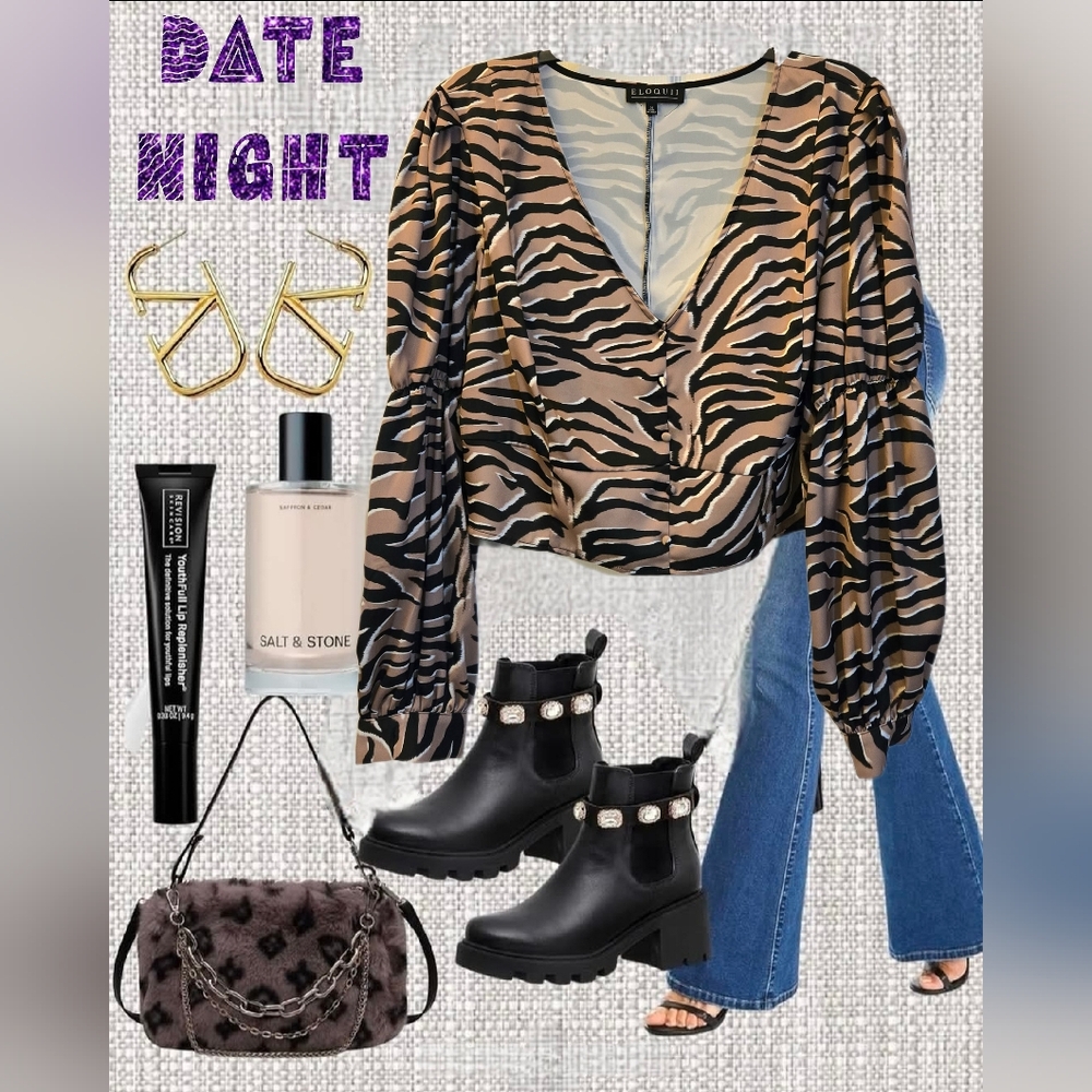 Eloquii Zebra Pattern Crop Top